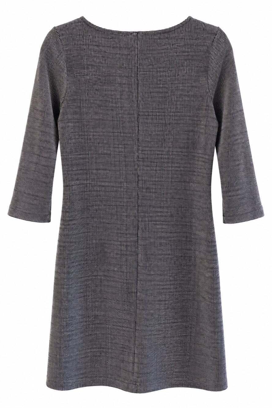 Theory Women's Tweed Cotton 3/4 Sleeve Round Neck Formal Dress (Size M) - Picture 3 of 6